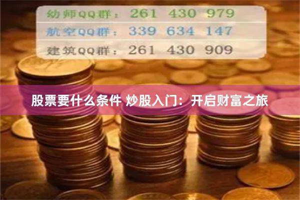 股票要什么条件 炒股入门：开启财富之旅